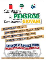 manifestazioni territoriali per la vertenza sulla previdenza - 2 aprile 2016 CGIL CISL UIL