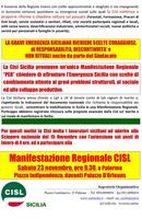 Manifestazione regionale Cisl del 23/11