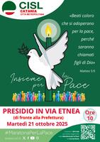 "Maratona per la Pace", domani la prima tappa col presidio "Insieme per la Pace" davanti alla Prefettura    